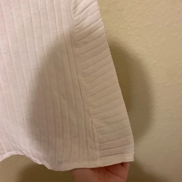 •Anthropologie• Bordeaux White Zipper shirt Sz M! - Picture 7 of 12